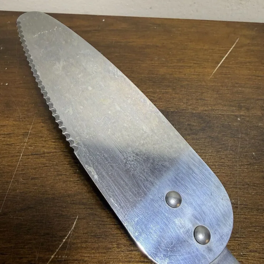 Vintage Robinson Stainless 12 Pie Server Serrated Spatula Floral Handle Cottage